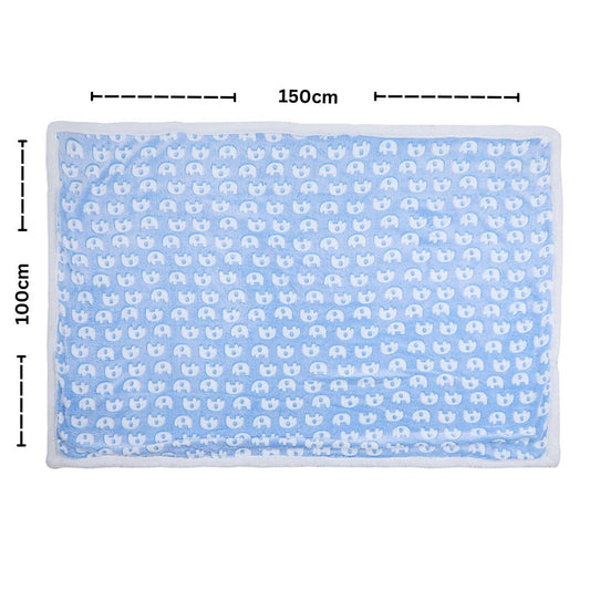Elephant Print Fur Blanket for Kids