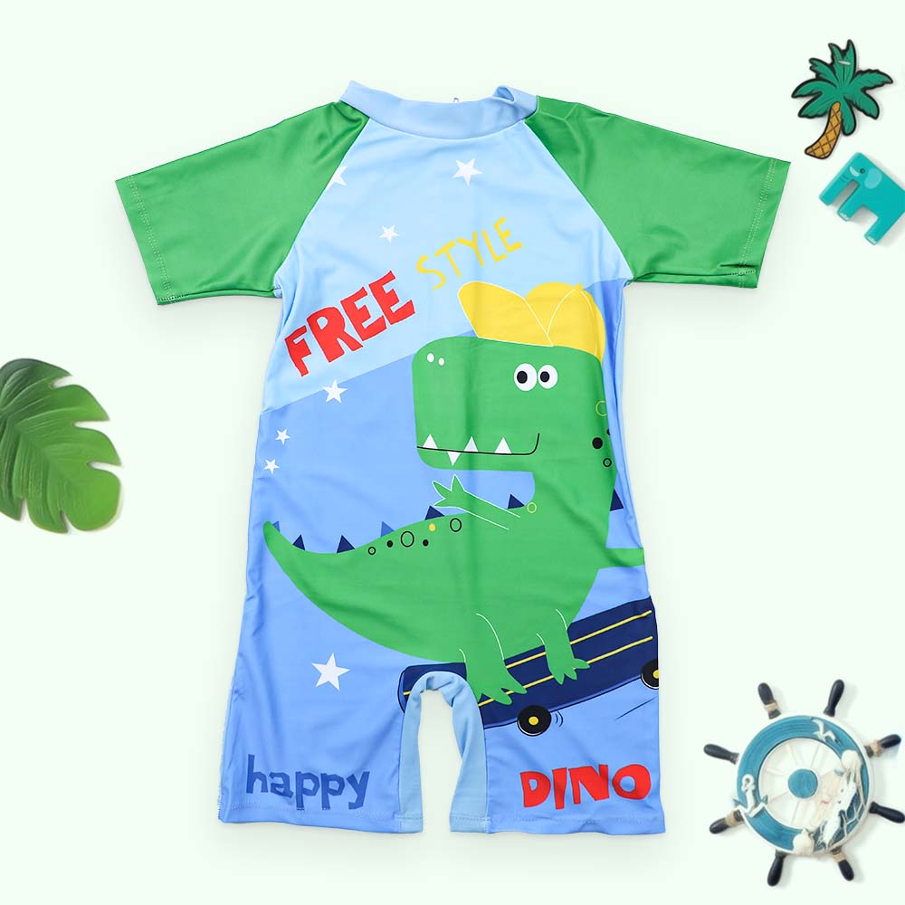 Free Style Baby Dinosaur Printed Swimsuit For Kids
