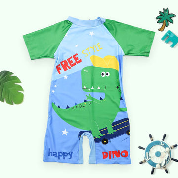 Free Style Baby Dinosaur Printed Swimsuit For Kids