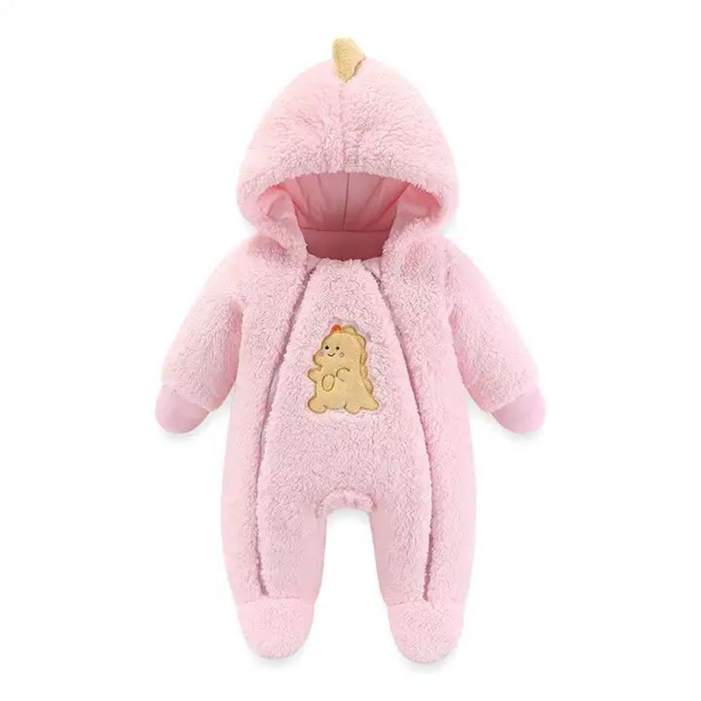 Dual Zip Warm Fleece Hooded Romper