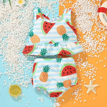 Girls Two Piece Swimsuit- 3-6 m