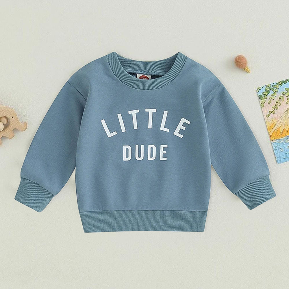 Boys Little Dude Print Sweatshirt