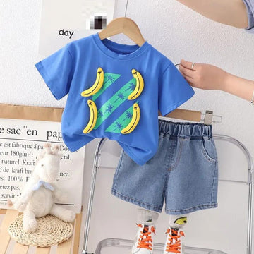 T-Shirt and Denim Shorts Set