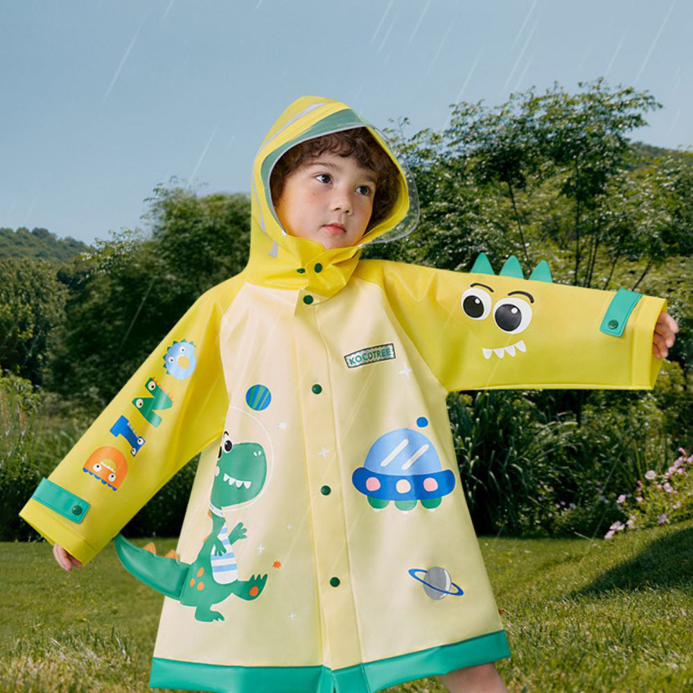 Dinosaur Astronaut  Theme Cute Raincoat For Boys