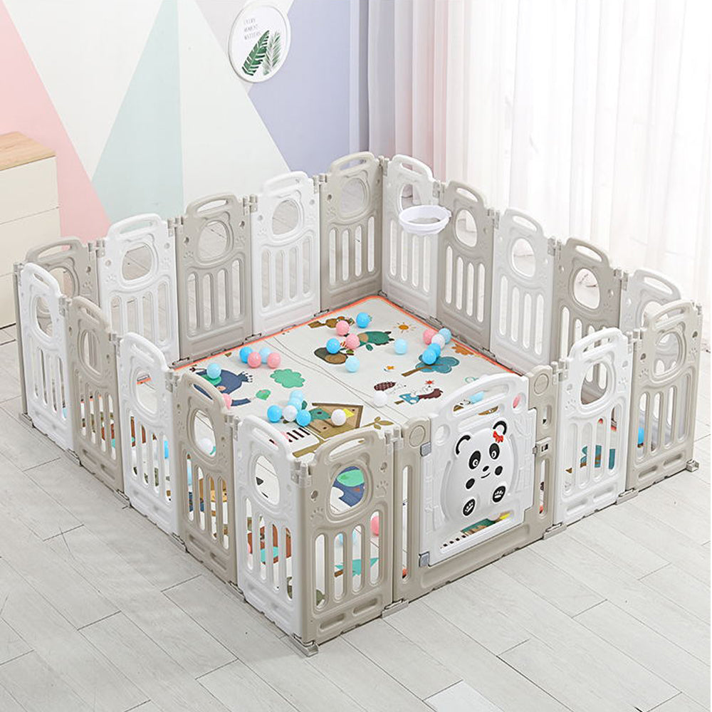 19 Panel Foldable Baby Playpen Activity Safety Play Yard