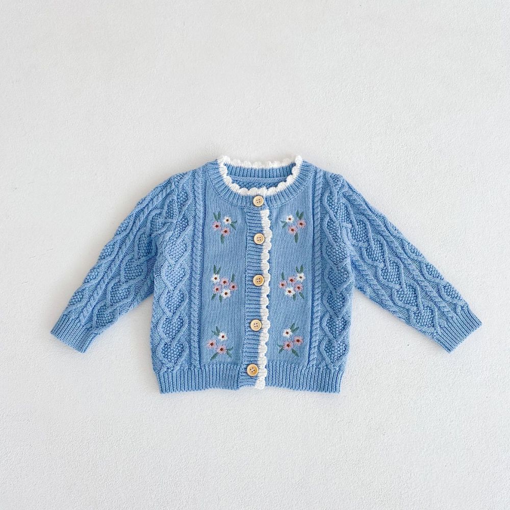 Floral Embroidered Cardigan for Girls Sweater