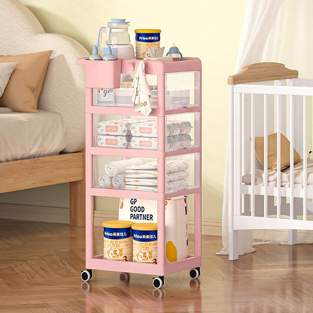 4 Layer Storage Rack Organizer Drawer with Wheels