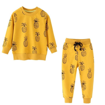 Pineapple Print Kids Sweatshirt & Joggers Set