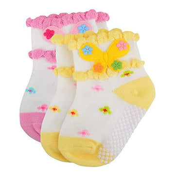 Ruffle Trim & Decorative Appliques - Baby Girl Ankle Length Socks