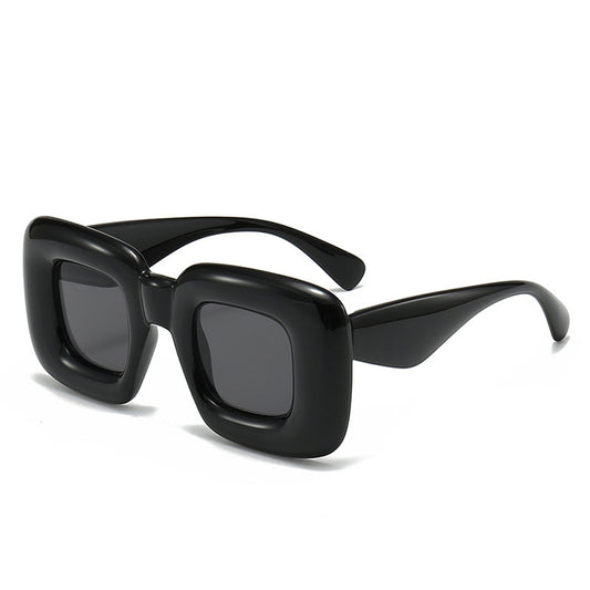 Flat Square Thick Frame Sunglasses