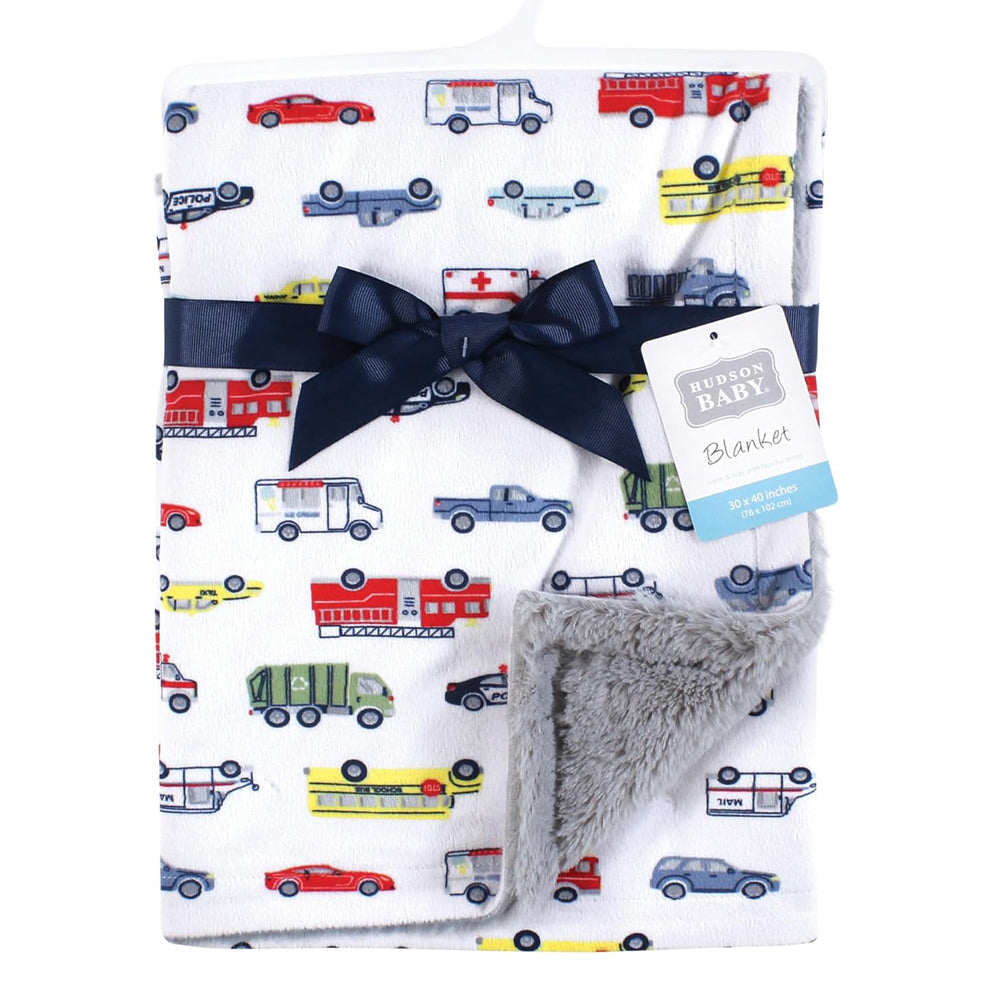 Reversible Plush & Sherpa Fleece Blanket for Babies