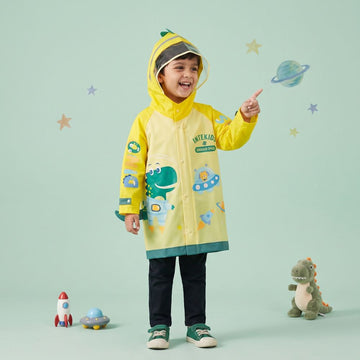 Dinosaur Astronaut  Theme Cute Raincoat For Boys