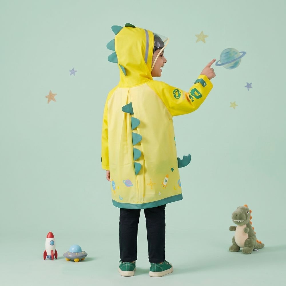 Dinosaur Astronaut  Theme Cute Raincoat For Boys