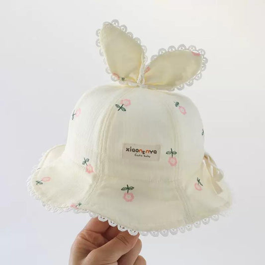 Baby Girls Party Wear Lace Design Soft Cotton Hat 2 To 6 Year