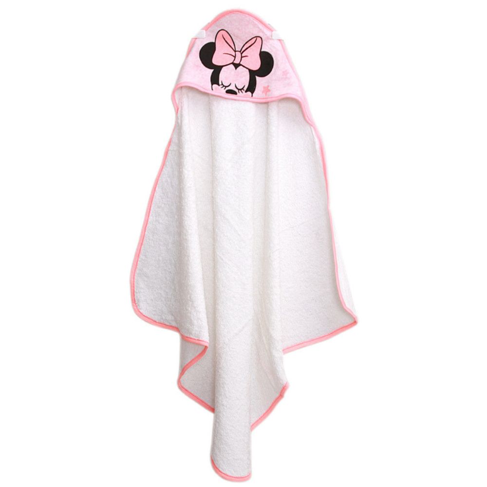 Ultra Soft Hypoalleregenic Baby Cotton Hooded Towel With Pink Mini Prints