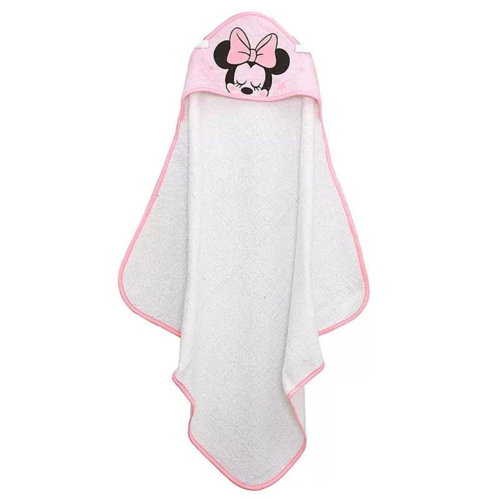 Ultra Soft Hypoalleregenic Baby Cotton Hooded Towel With Pink Mini Prints