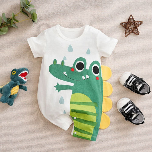 Crocodile Design Half Sleeve Romper for Kids