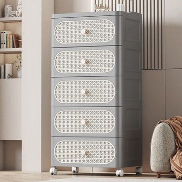 5-Tier Storage Drawer Cabinet on Wheels