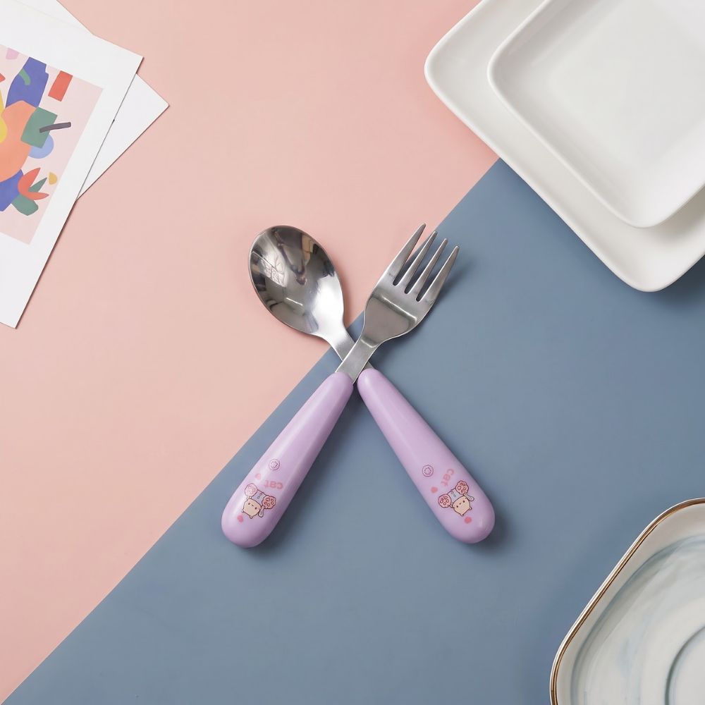 Premium Stainless Steel Kids Spoon & Fork Flatware Set