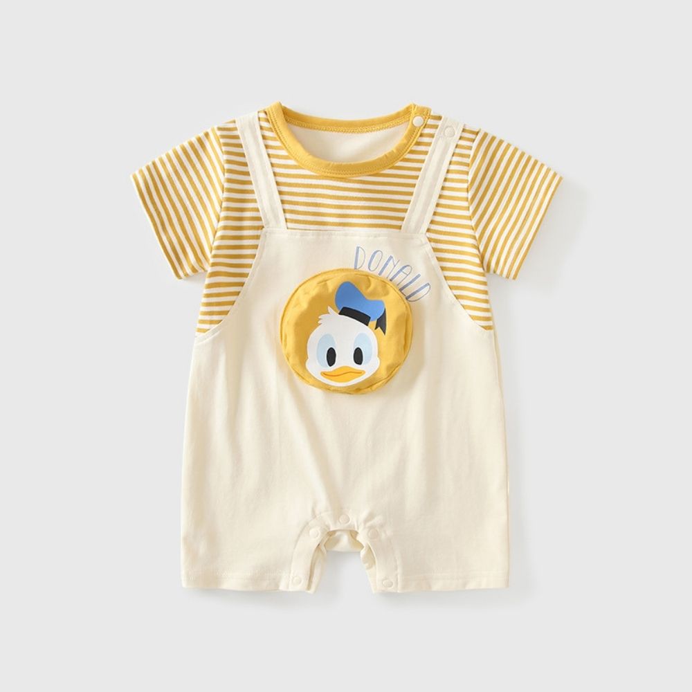 Baby Half Sleeve Romper with Donald Duck Design