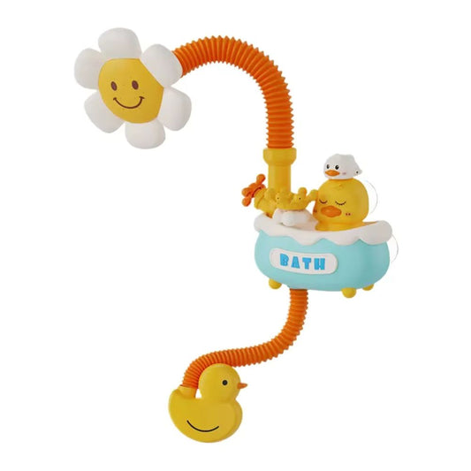 Sunflower-Themed Electric Bath Toy for Toddlers with Shower Head & Duck Spray