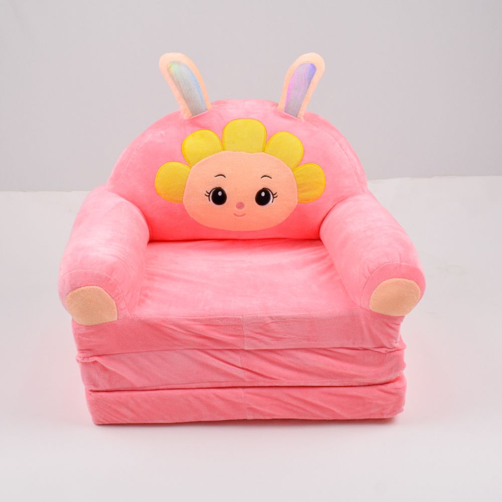 Foldable Sofa Cum Bed Chair For Baby - Pink