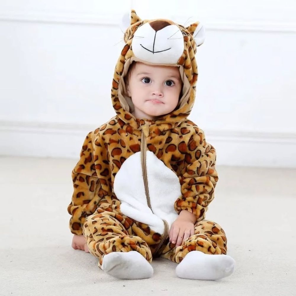 Animal Print Fur Romper for Kids