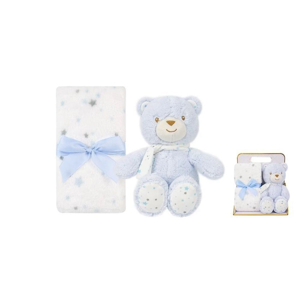 Baby Plush Teddy Bear & Soft Blanket Set