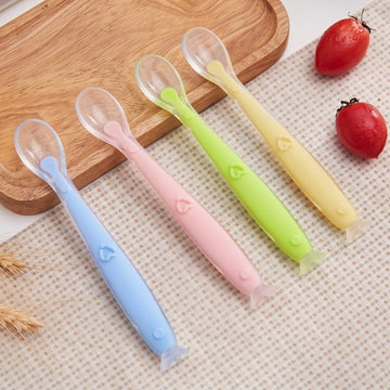 Suction Base Silicone Standing Baby Spoons