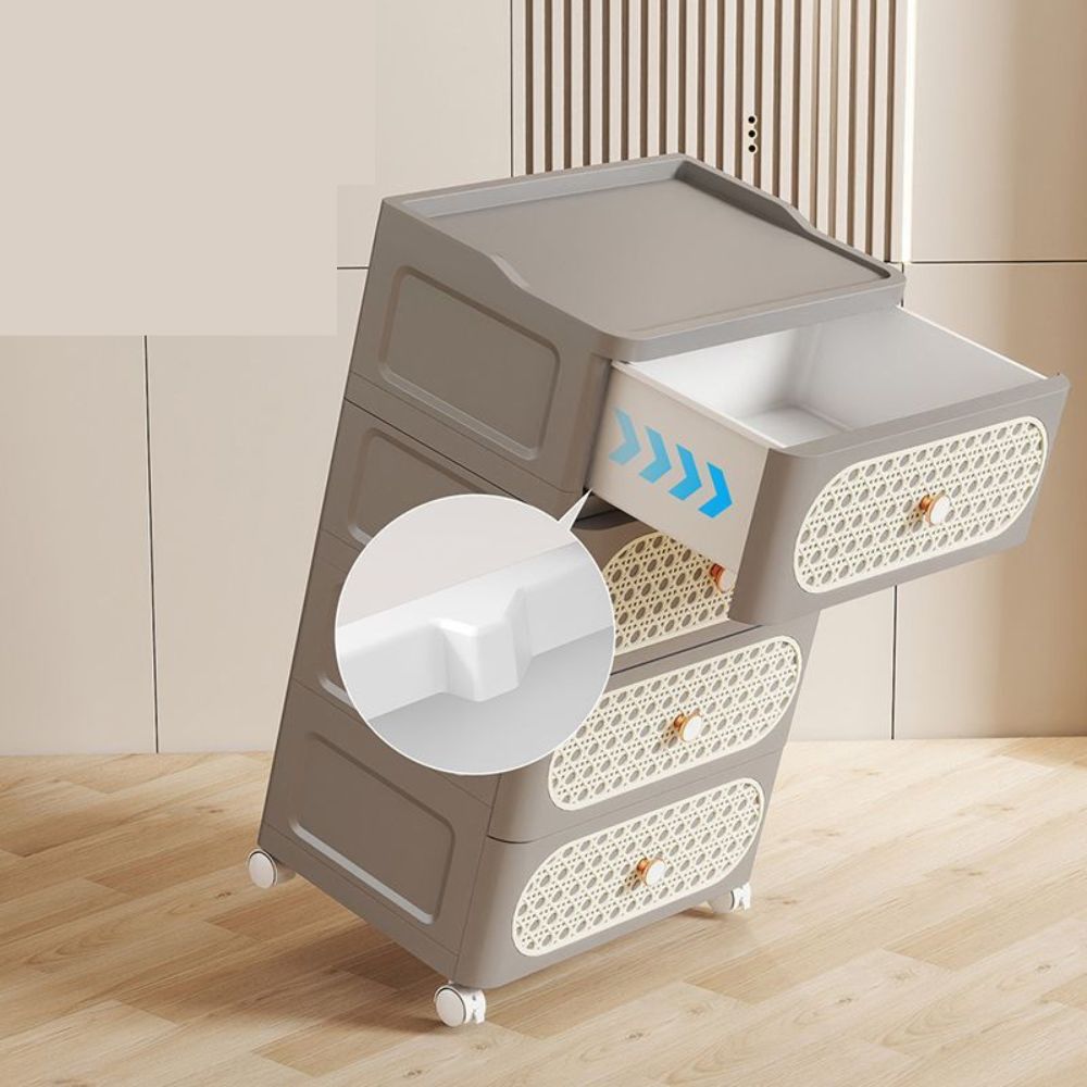 5-Tier Storage Drawer Cabinet on Wheels
