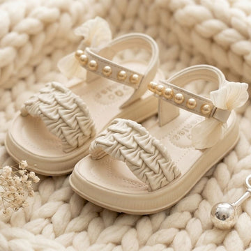 Elegant Pearl Bow Princess Sandals