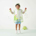 Kids Transparent Cartoon Print Hooded Raincoat