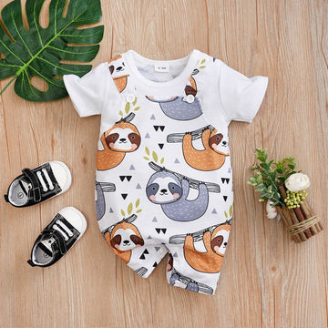 Koala Print Half Sleeve Romper