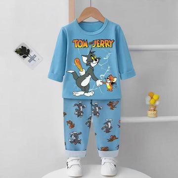 Full Sleeves Tom and Jerry Printed Cotton Pyjamas