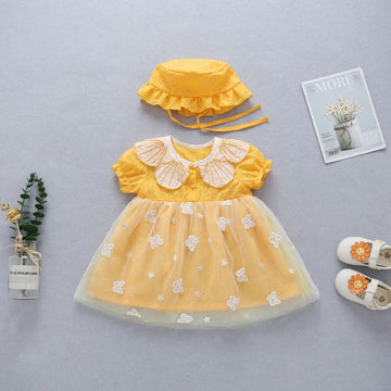 Super-Soft Net Sparkle Butterfly Applique Party Frock Dress For Baby Girl
