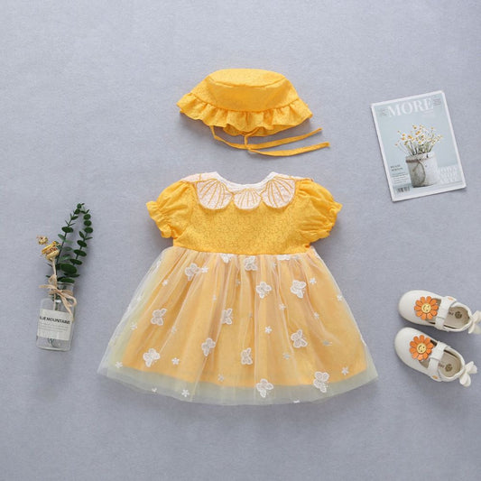 Super-Soft Net Sparkle Butterfly Applique Party Frock Dress For Baby Girl