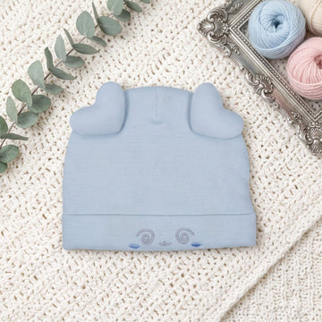 Dual Heart Embellished Cap Beanie For Baby