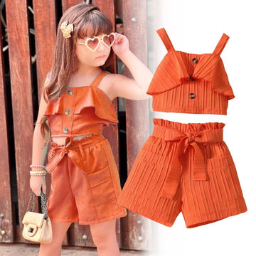 Sleeveless Short Fitting Top And Skort Set Dress With Belt