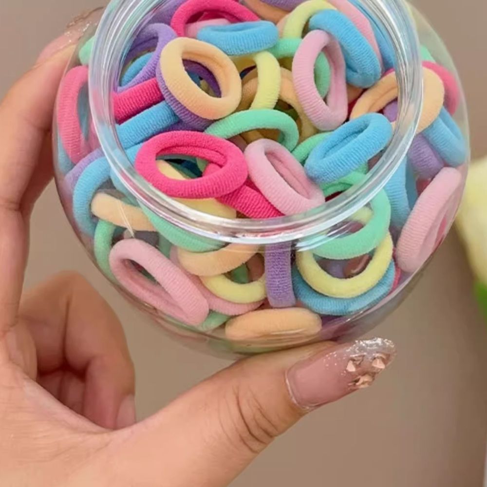 Strechable Soft Toddler Elastic Bright Mix Multi Color Hairbands Pack Of 110 Pc