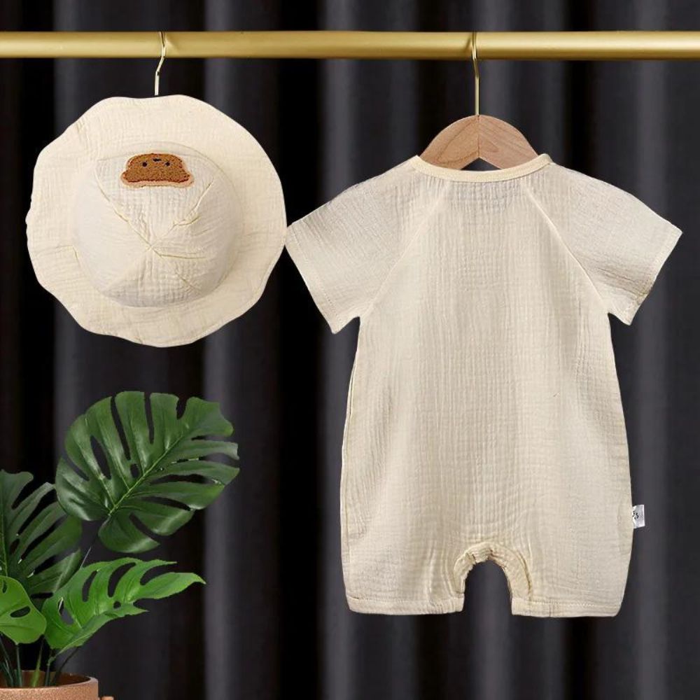 Baby Half Sleeve Romper with Hat – Comfortable Outfit for Your Little One