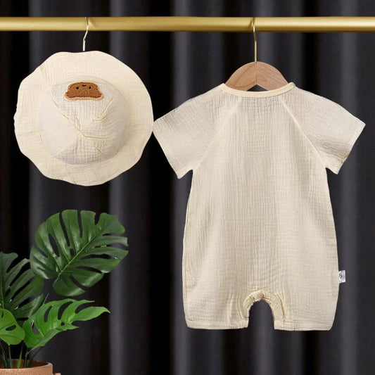 Baby Half Sleeve Romper With Hat