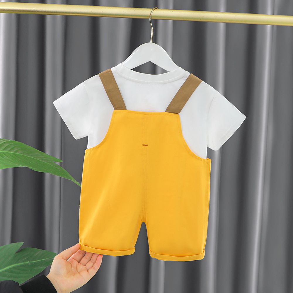 T-shirt and Dungaree Overall Set