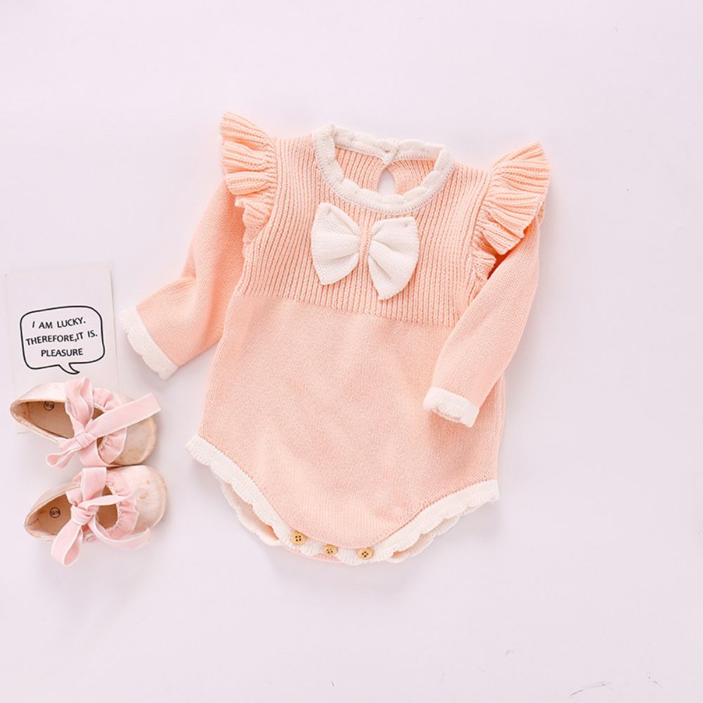 Baby Girls Ruffle Knitted Sweater Romper - 2 - 3 Yr