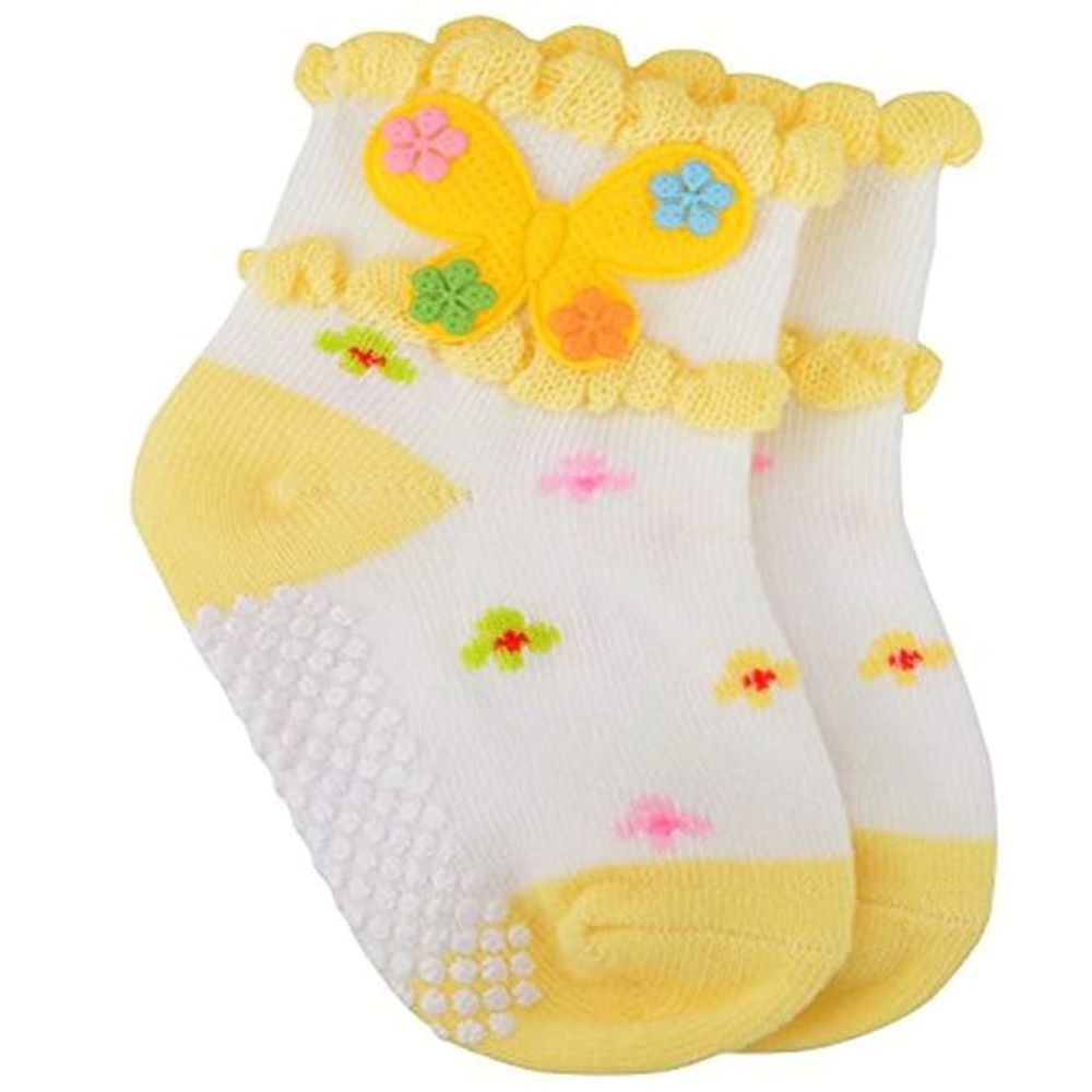 Ruffle Trim & Decorative Appliques - Baby Girl Ankle Length Socks