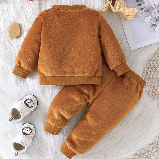 Fur Full Sleeve T-Shirt & Tracksuit Set: Cozy Kids Winter Collection