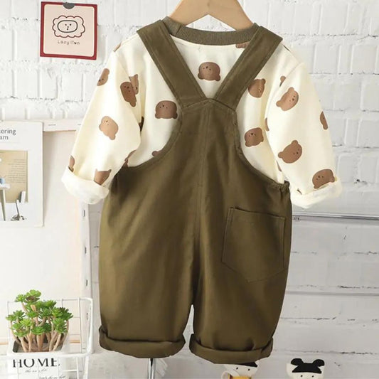 T-shirt and Dungaree Overall Set