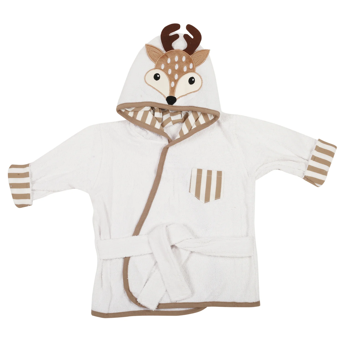 Cute Deer Hooded Soft Cotton Bathrobes - 0 to 9 months