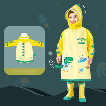 Dinosaur Astronaut  Theme Cute Raincoat For Boys