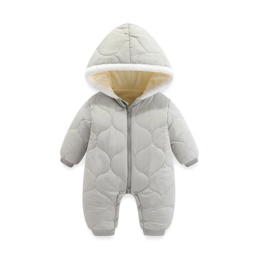Warm Fleece Jacketed Hooded Overall Snowsuit
