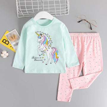 Printed Cotton Unicorn Pyjamas